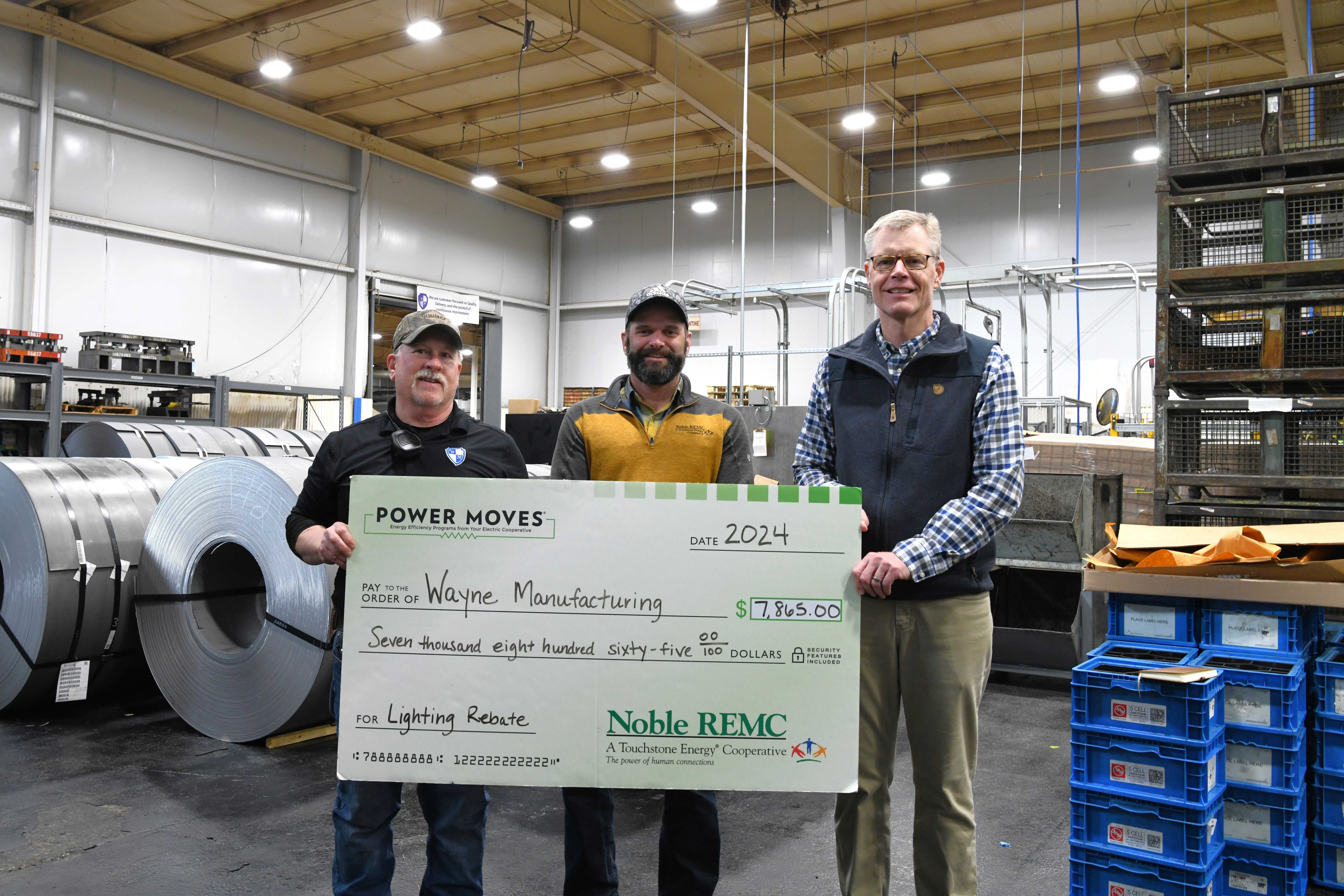 Wayne Manufacturing check presentation