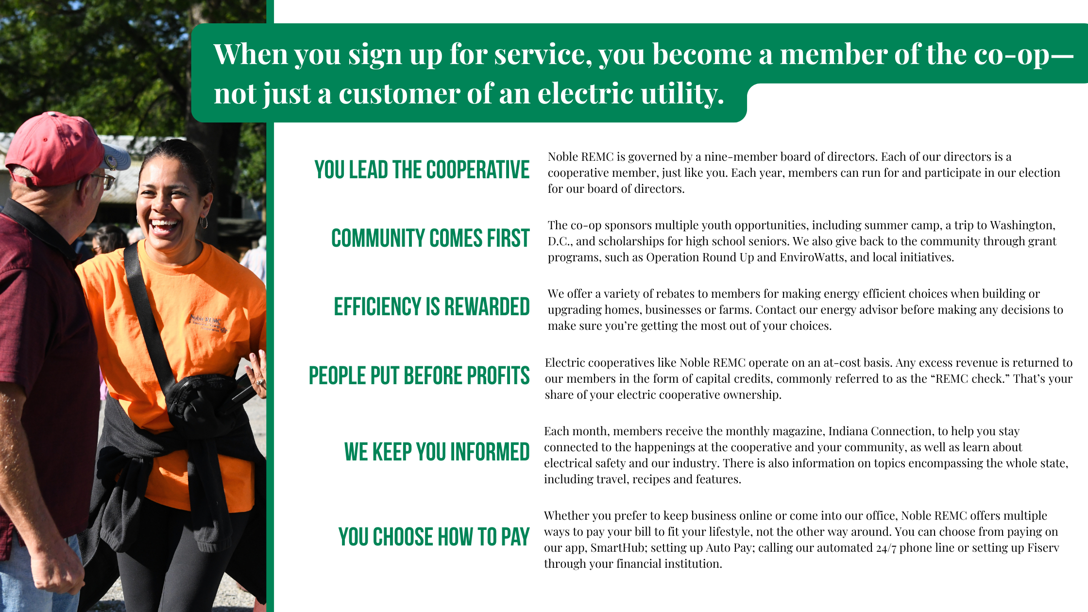 Graphic explaining our benefits