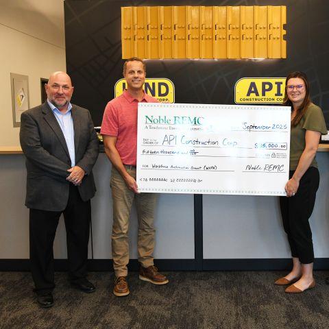 API and Noble REMC reps with check presentation