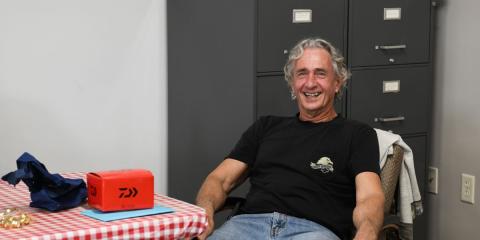 Wentworth smiling at retirement party