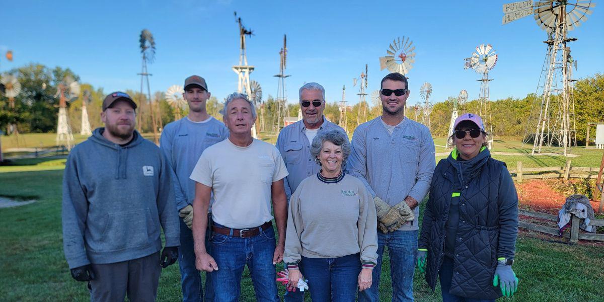 Noble REMC employees working at Windmill Museum