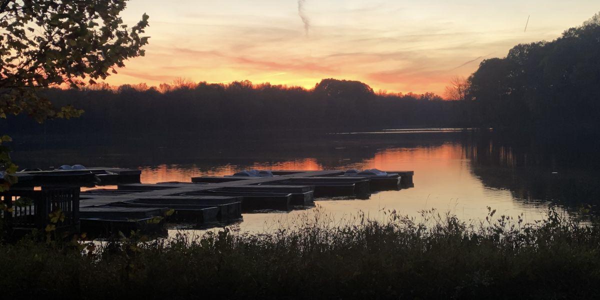 Sunset at the docks at Chain O' Lakes