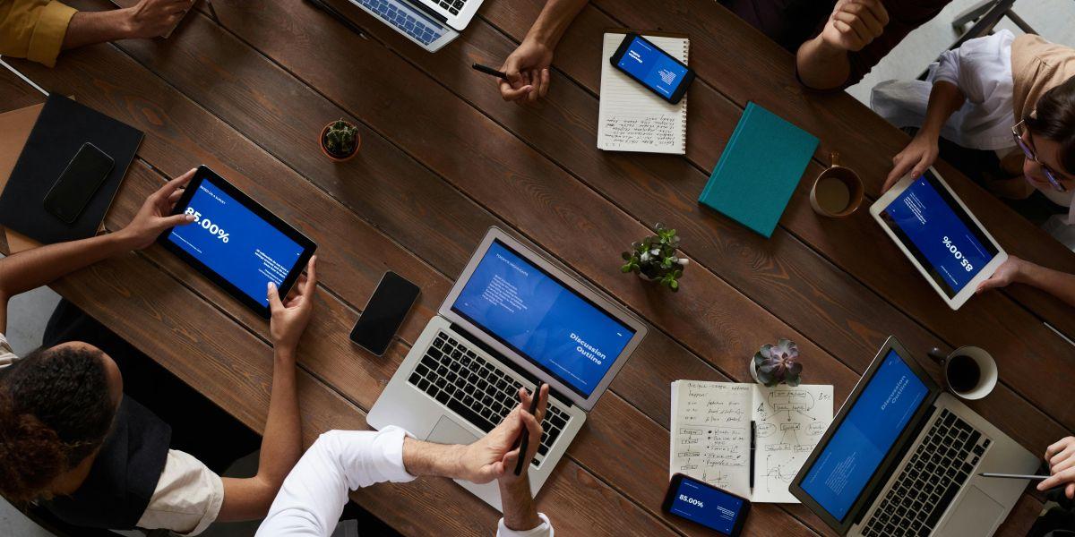 Tall view of a board room