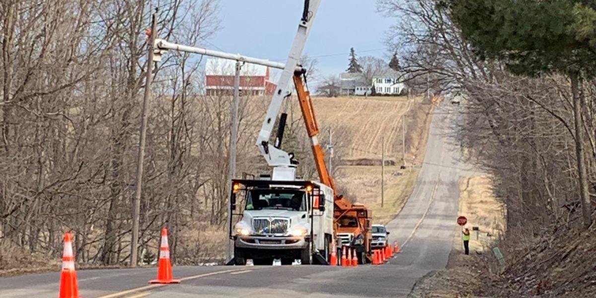 Cones and bucket truck